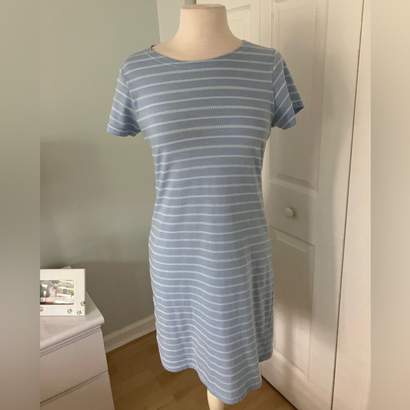 Sail to Sable Blue Nautical Knit Coastal Resort Stripe Size  M - Picture 1 of 5